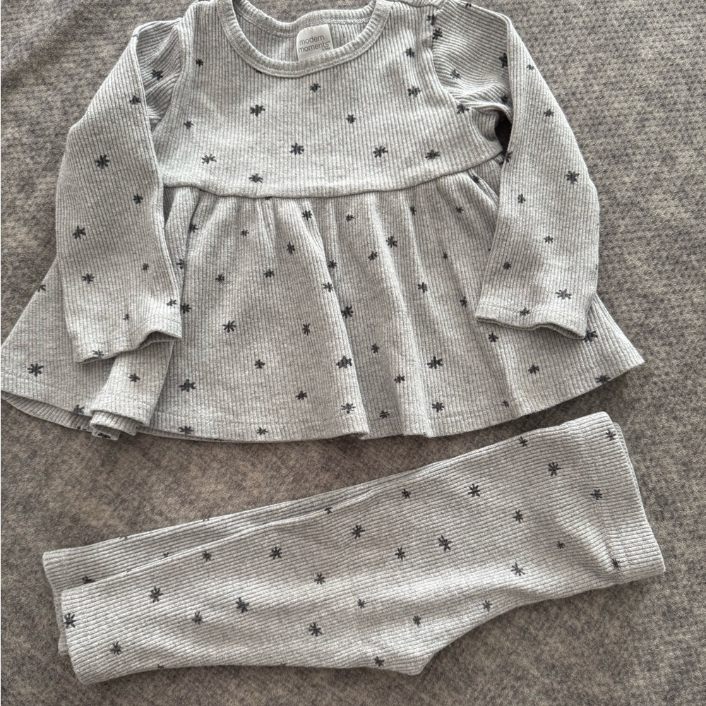 Cozy Gray Starry Kids Pajama Set